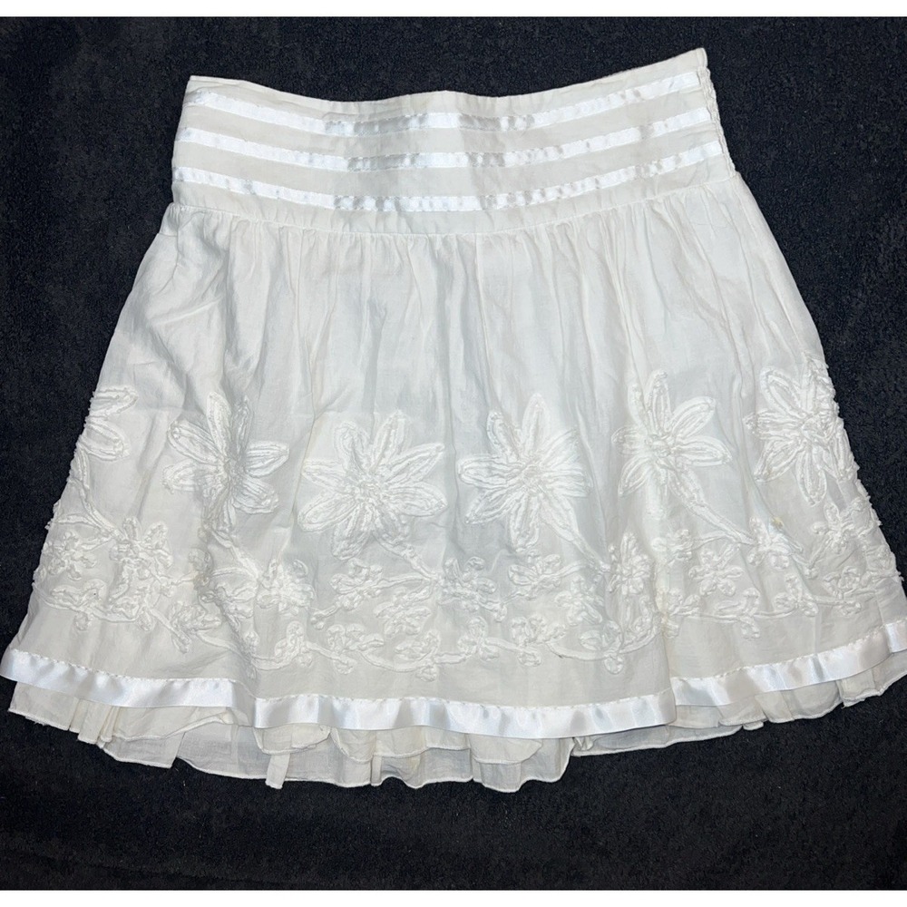 Joe Bennasset White Fairy Skirt Short Size X-Large Boho 100% Cotton Layered
